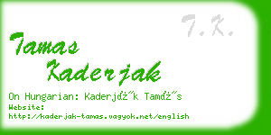 tamas kaderjak business card